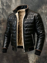 Aldrin - Quilted Sherpa-Lined Jacket in Black