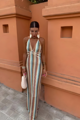 Malia - Boho Maxi Dress with Open Back