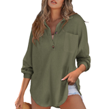Saira - Casual Lightweight V-neck Tunic Blouse