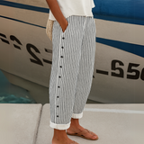 Marie - Stylish Striped Button Pants