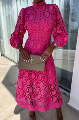 Lea - Elegant Lace Midi Dress