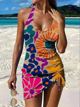 Bonnie – Floral Graphic Tankini with Shorts & Tummy-Flattening Effect