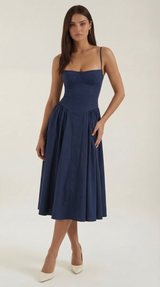 Patrice - Corset Midi Floral Dress