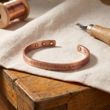 Miranda - Stamped Flower Copper Bangle