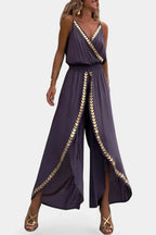 Addison - Backless Gold-Detail Jumpsuit