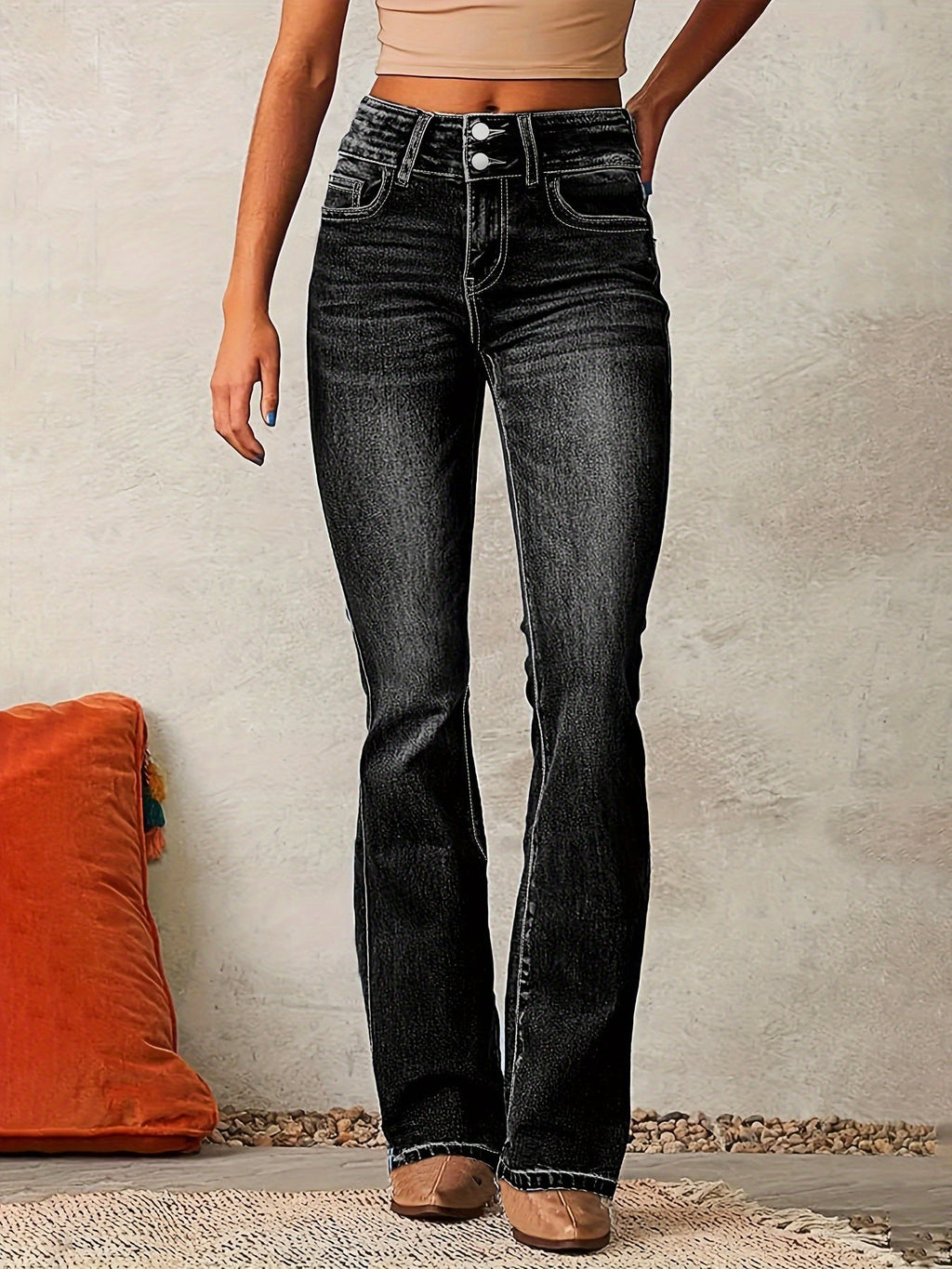 Tierra - High-Waisted Skinny Jeans with Zipper Detail