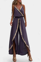 Addison - Backless Gold-Detail Jumpsuit