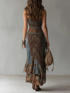 Niecon - One Shoulder Asymmetrical Maxi Dress