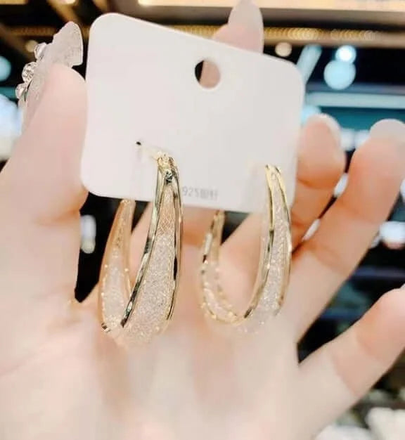 Marina - Woven Oval Silver Earrings