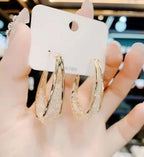 Marina - Woven Oval Silver Earrings