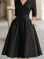 Leina - Midi Dress in Satin