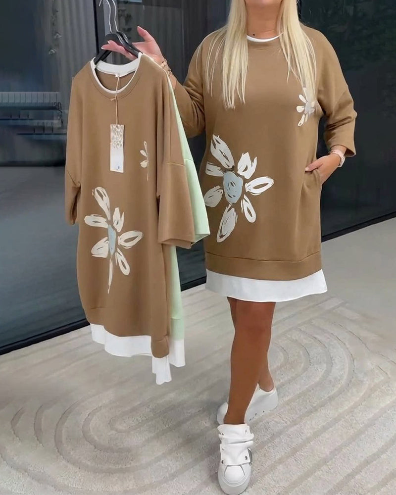 Charrie - Casual Cotton Knee-Length Dress