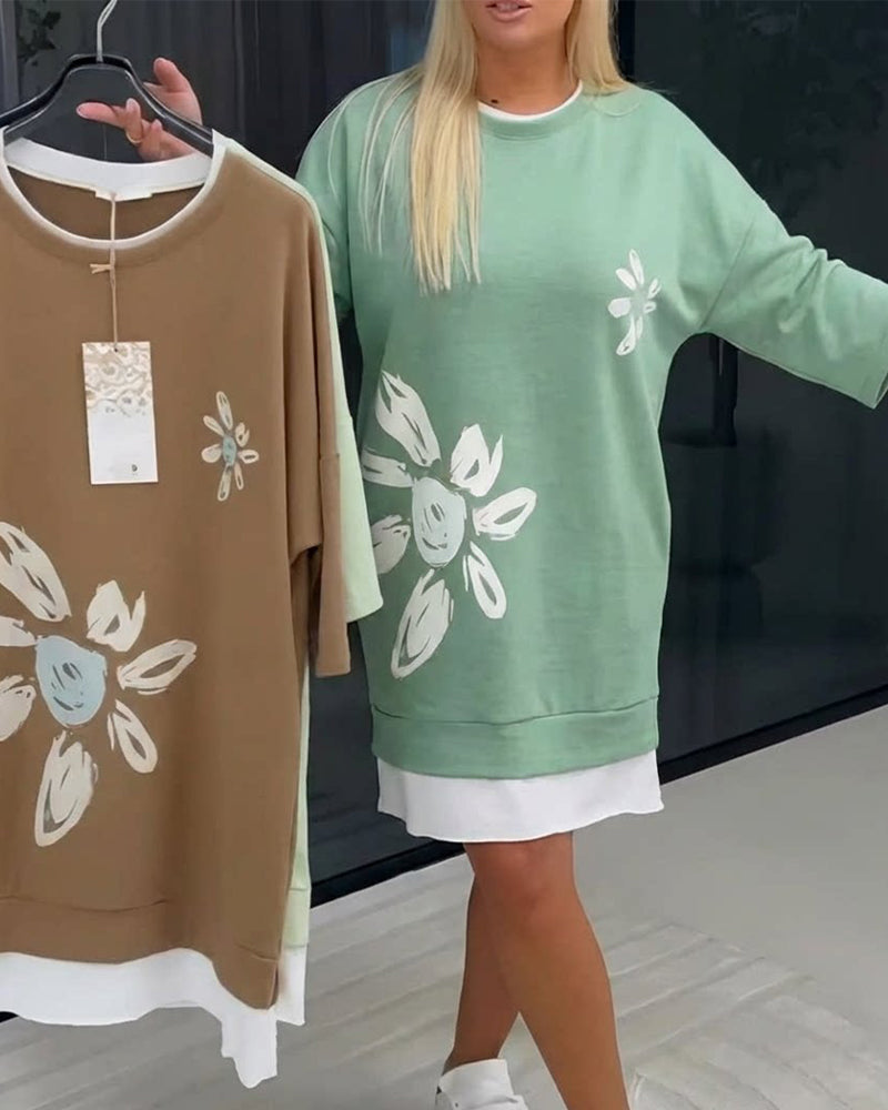 Charrie - Casual Cotton Knee-Length Dress