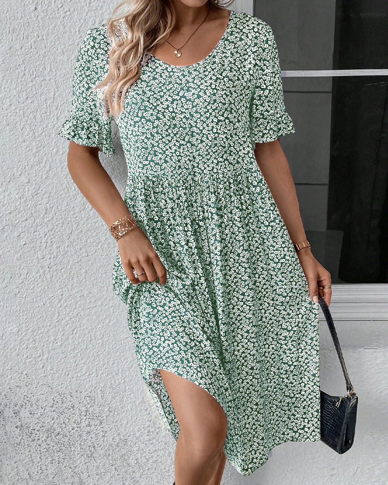 Gia - Elegant Floral Midi Dress