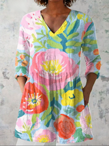 Ava - Long Blouse with Bold Pattern