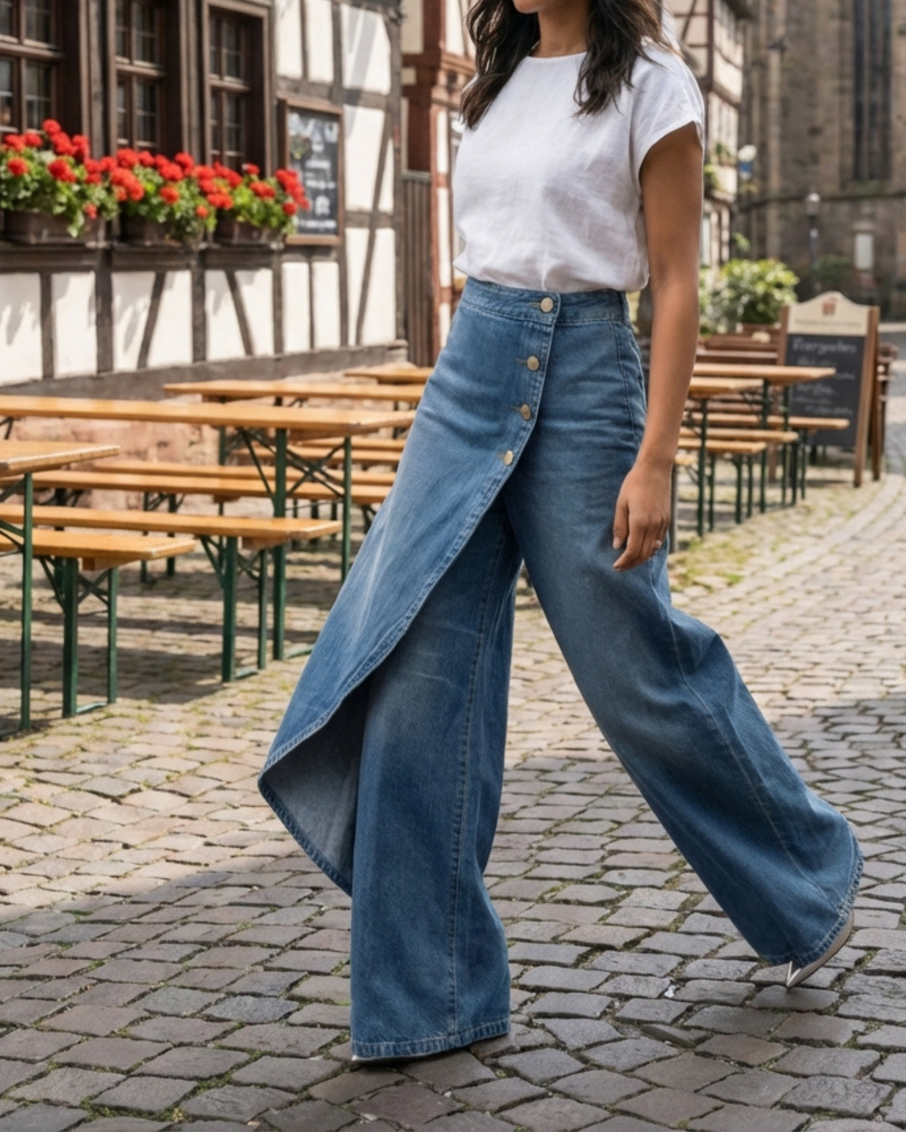 Vivienne - Slim Wrap Denim Jeans with Stretch