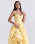 Celene - Satin Midi Dress with Tulle Skirt