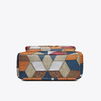 Carly - Geometric Patchwork Vegan Leather Handbag