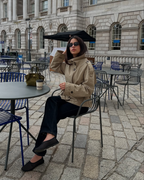 Alzea - Cropped Trench Coat with Belt