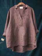 Charlotte - Elegant Linen Summer Blouse