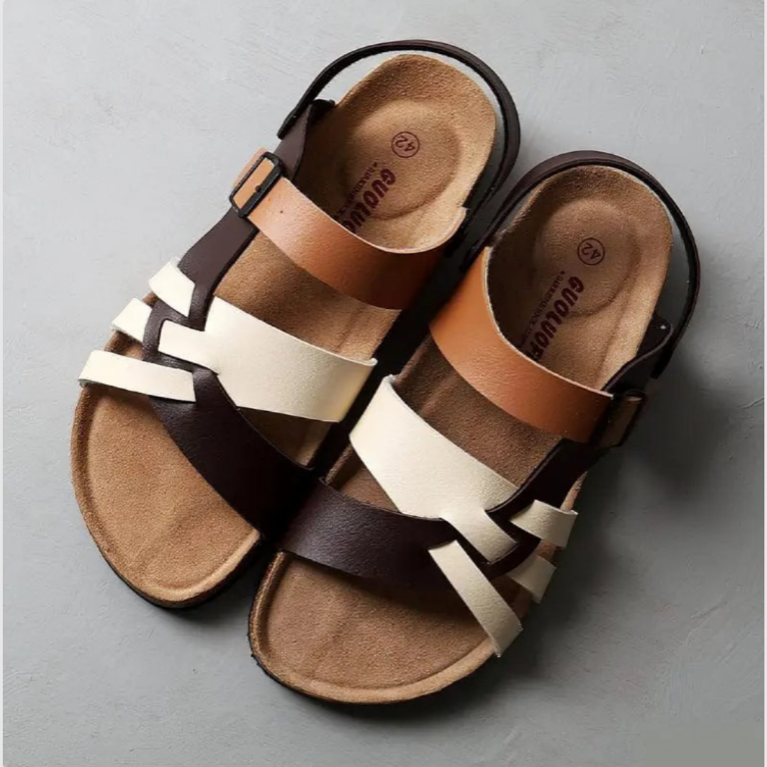 Zena - Leather-Look Cushioned Comfort Sandals