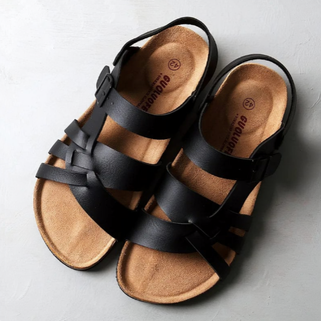 Zena - Leather-Look Cushioned Comfort Sandals