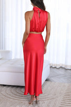 Jillian - Satin Top and Skirt Set