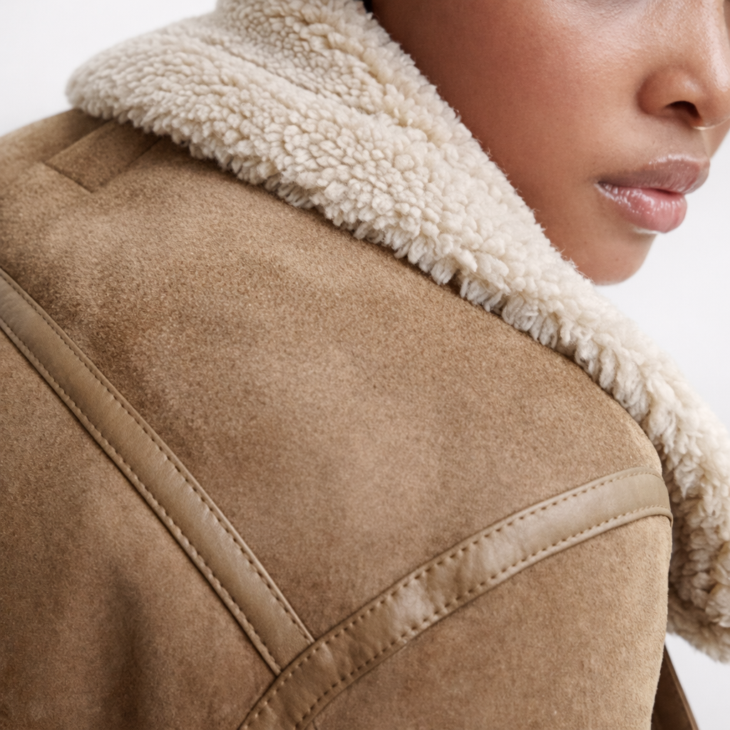 Aurelia - Sherpa-Lined Aviator Jacket
