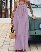 Isla - Women's Solid Color Backless Cami Dress