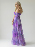 Izel maxi dress in purple, front view