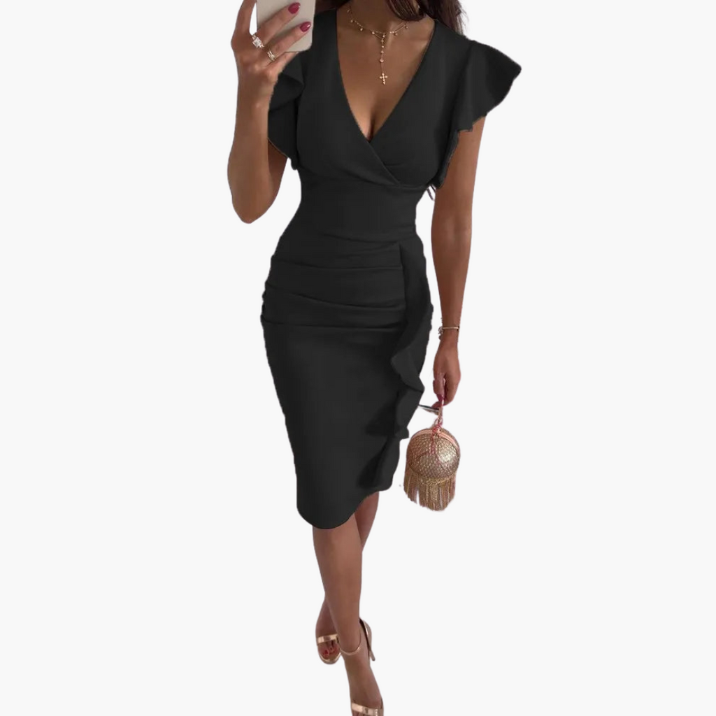 Megan - Chic Fitted Midi Dress