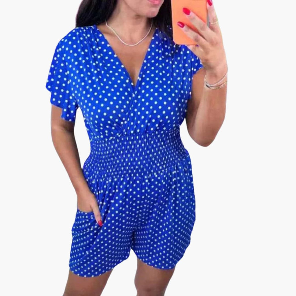 Rebecca - V-neck Jumpsuit with Shorts