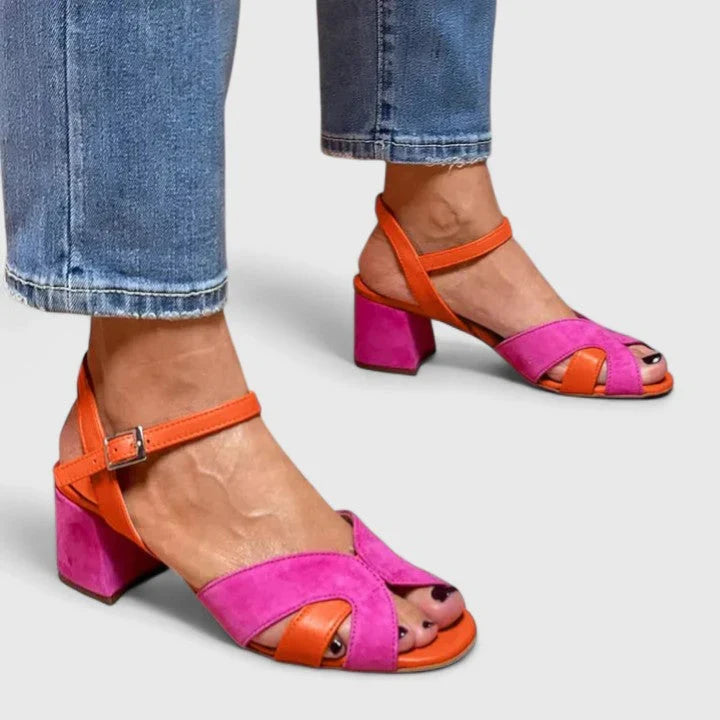 Dana - Cushioned Comfort Heels with T-Strap Design