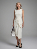 Aziel - Asymmetrical Sleeveless Midi Dress