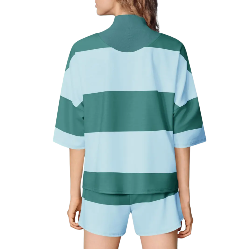 Ysabel - Striped Zip-Up Lounge Tracksuit Set
