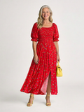 Dasey - Square Neck Floral Midi Dress