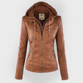 Cecille – Modern Leather Jacket with Hood