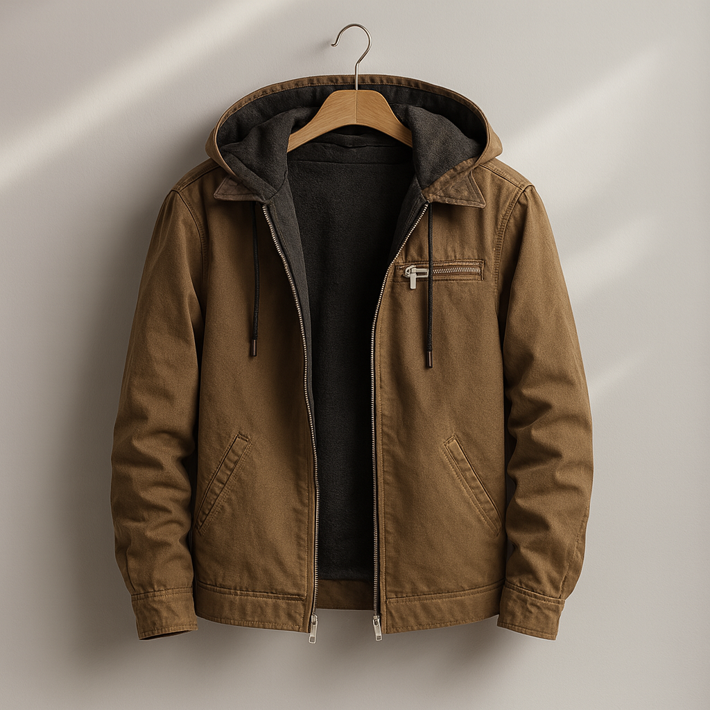 Aldrich - Sherpa-Lined Cotton Canvas Hooded Jacket