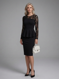 Palma - Fitted Midi Dress With Lace Sleeves