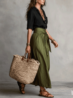 Iris - Elegant Boho Satin Skirt Set