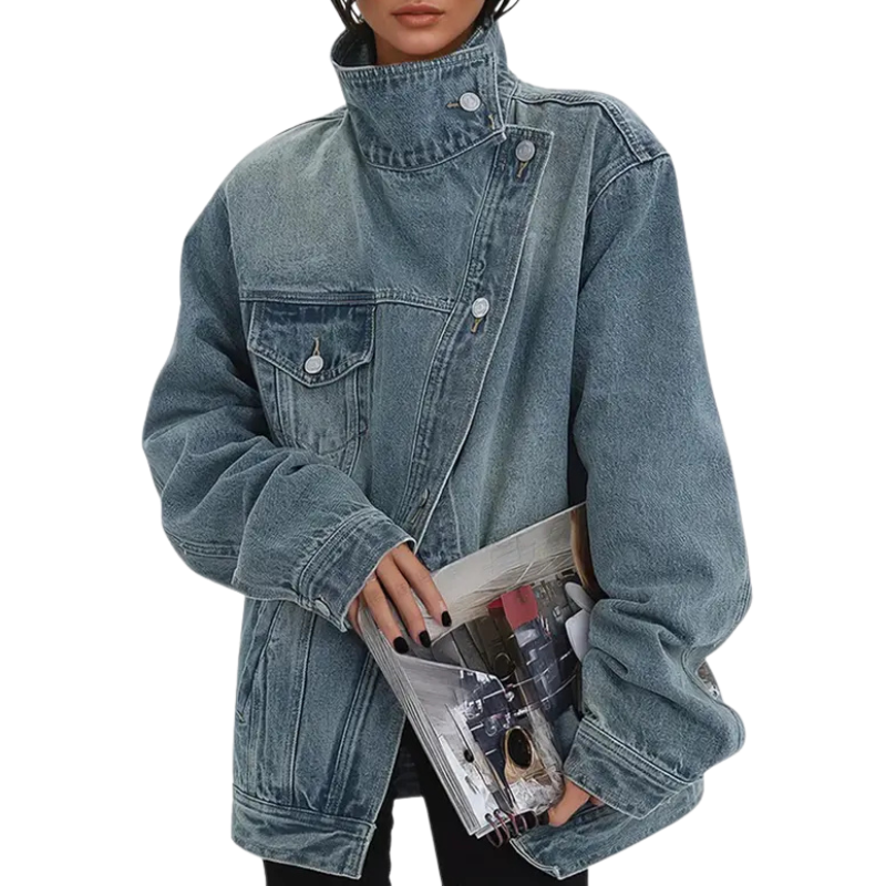 Errika - Street Style Asymmetric Button Jacket