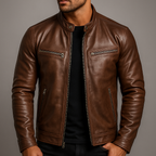 Ronnie - Vintage Leather Jacket with Tailored Fit