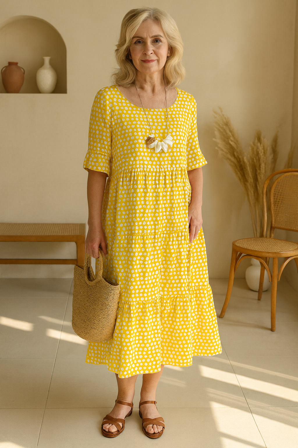 Serry - Short-Sleeve Midi Dress