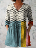 Rena - Long Blouse with V-Neck