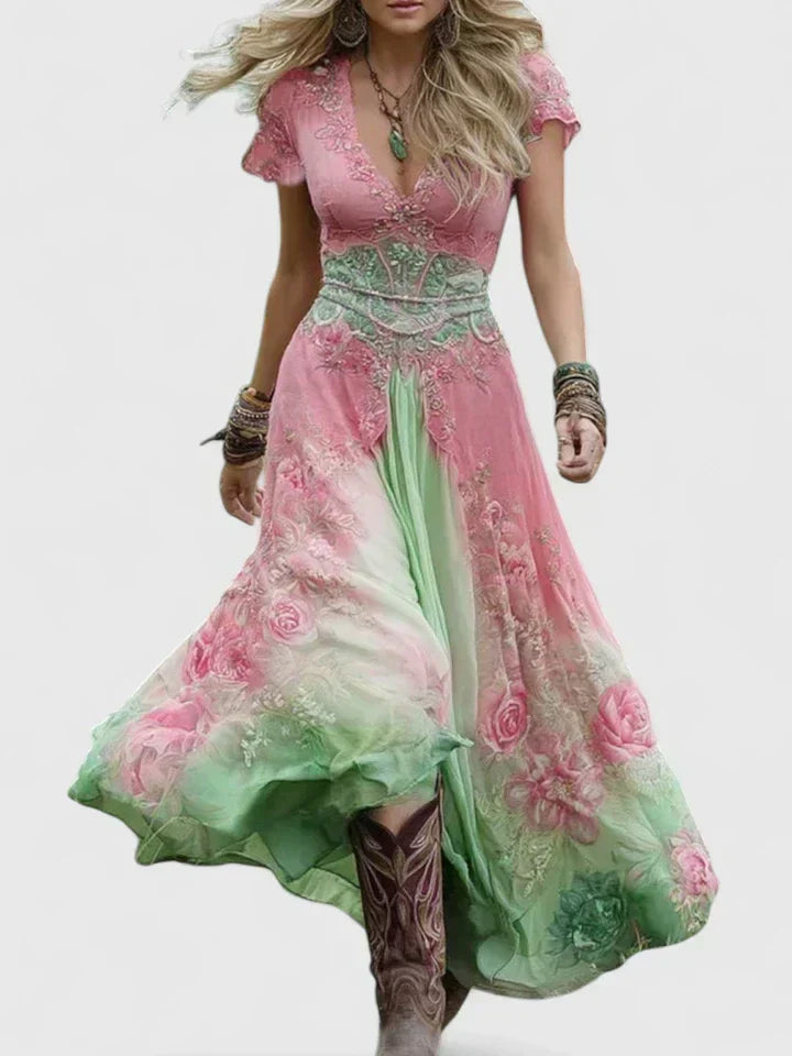 Cindy - Elegant Floral Maxi Dress