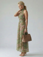 Vivienne - Elegant Halter Maxi Dress