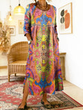 Vinna - Printed Dress with Ethnic Patchwork