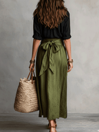 Iris - Elegant Boho Satin Skirt Set