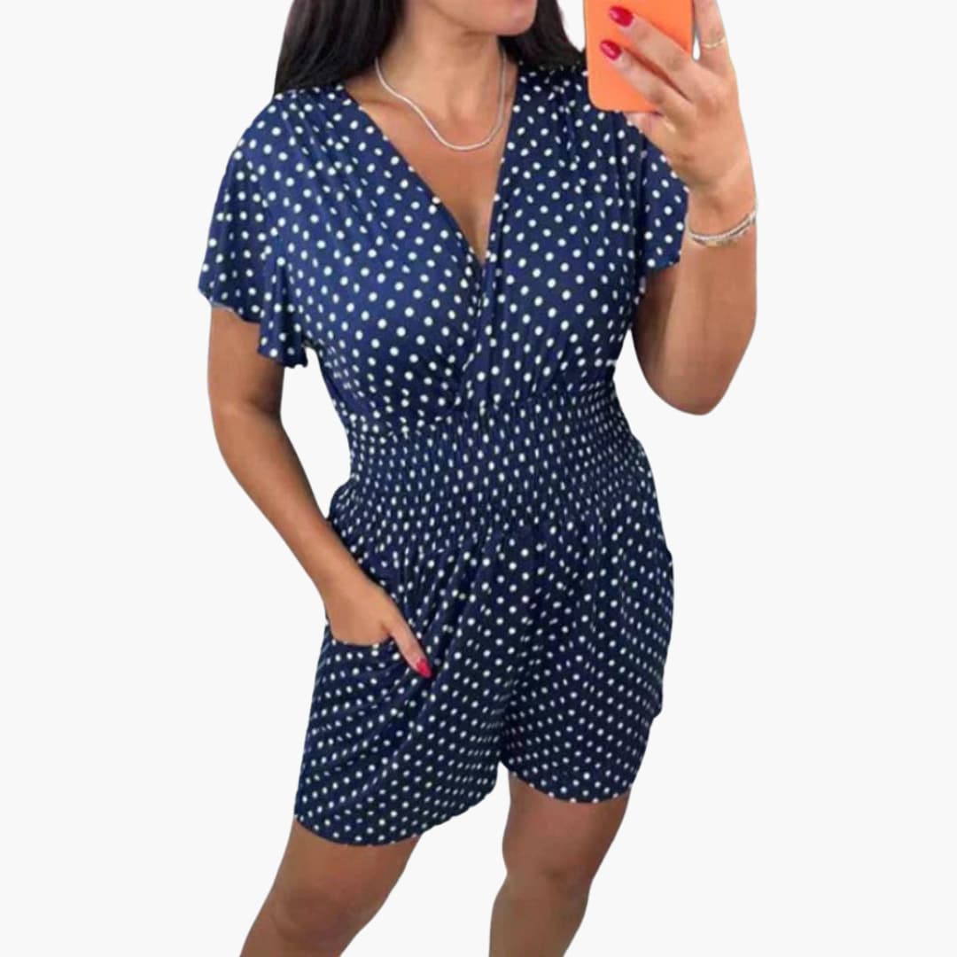 Rebecca - V-neck Jumpsuit with Shorts