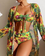 Paula - Floral Skirt Bikini Set